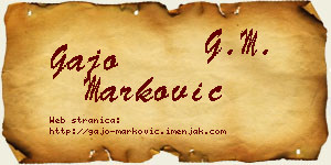 Gajo Marković vizit kartica